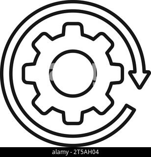 Gear of self success icon outline vector. People motivation. Goal ability Stock Vector