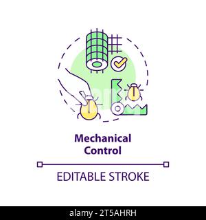 2D simple thin line icon mechanical control concept Stock Vector