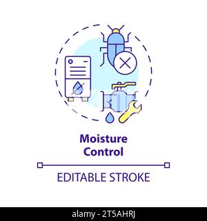 2D simple thin line icon moisture control concept Stock Vector