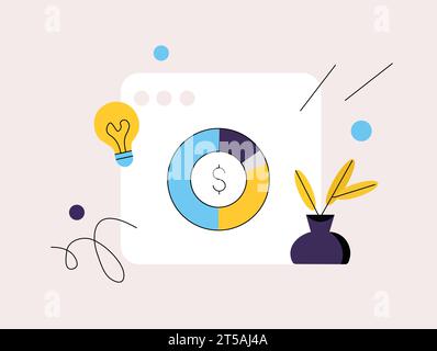 Business process concept. Successful business process. Flat vector illustration. Stock Vector