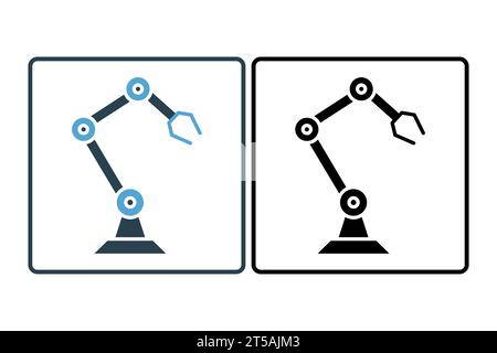 robot arm icon. icon related to device, artificial intelligence. solid icon style. simple vector design editable Stock Vector