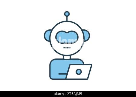 ai assistant icon. icon related to device, artificial intelligence. flat line icon style. simple vector design editable Stock Vector