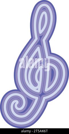 neon music clef note Stock Vector