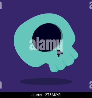 Isolated cute cyclops skull with one eye Vector Stock Vector