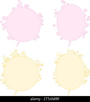 graphic illustrated Speech bubbles set happy star and love colors vector Stock Vector