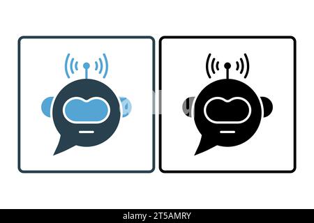 chatbot icon. icon related to device, artificial intelligence. solid icon style. simple vector design editable Stock Vector