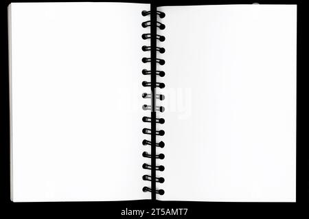 Blank ring bound artist sketchbook with a black cover Stock Photo
