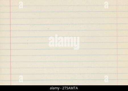 Simple lined paper from a 30 year old school notebook. It's a bit yellowed.Meant as background Stock Photo