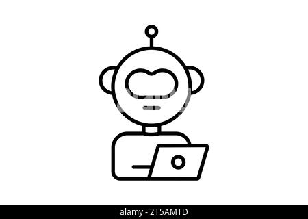 ai assistant icon. icon related to device, artificial intelligence. line icon style. simple vector design editable Stock Vector