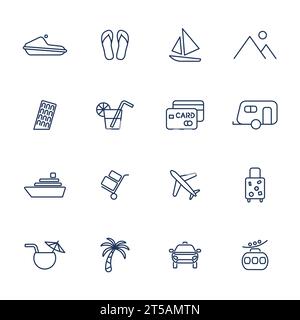 Set with 16 icons for mobile app, sites, mobile, software Stock Vector