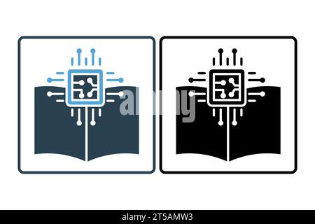 machine learning icon. icon related to device, artificial intelligence. solid icon style. simple vector design editable Stock Vector
