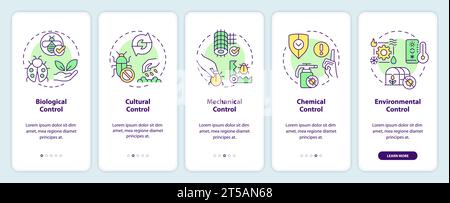 Walkthrough integrated pest management with colorful icons Stock Vector