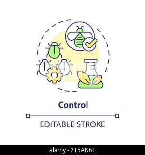 2D simple thin line icon control concept Stock Vector