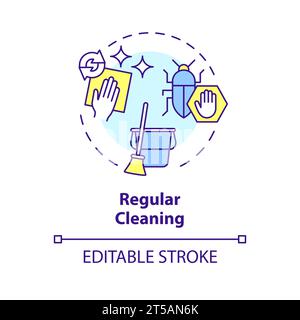 2D simple thin line icon regular cleaning concept Stock Vector
