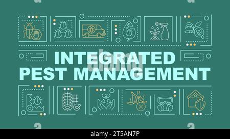 Integrated pest management text with thin linear icons Stock Vector