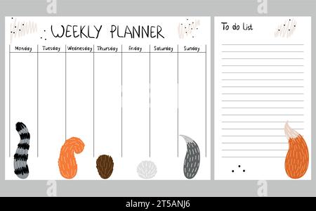 Vector weekly planner Stock Vector