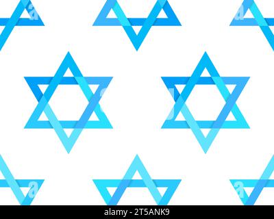 Hanukkah seamless pattern with stars of David. Hanukkah is a Jewish holiday. Stars of David on a white background. Design for posters, banners and pro Stock Vector