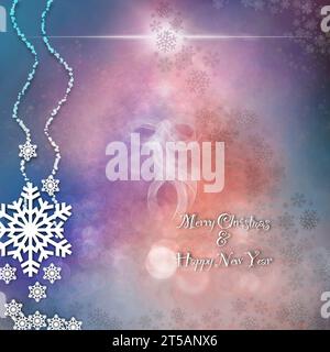 Christmas and New Year greeting  Artwork in various blur artistic shaded background Stock Photo