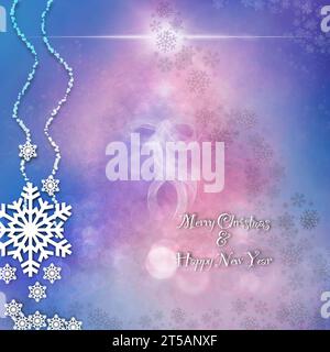 Christmas and New Year greeting  Artwork in various blur artistic shaded background Stock Photo