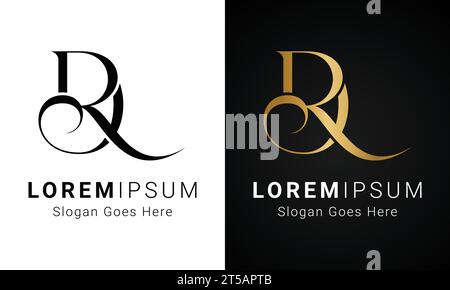 Luxury Initial RD or DR Monogram Text Letter Logo Design Stock Vector