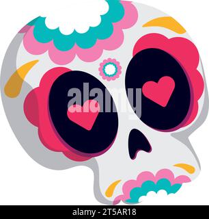 Mexican painted skull isolated illustration Stock Vector Image & Art ...
