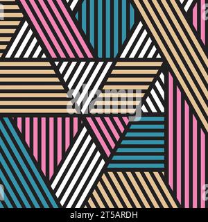 Vector striped seamless pattern. Modern stylish texture. Repeating geometric tiles with diagonal line elements Stock Vector