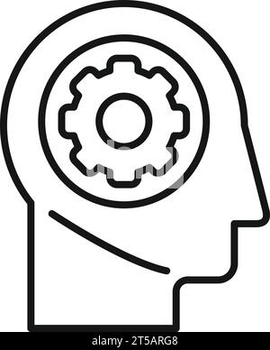 Mental success vision icon outline vector. Purpose vision of business. Self victory Stock Vector