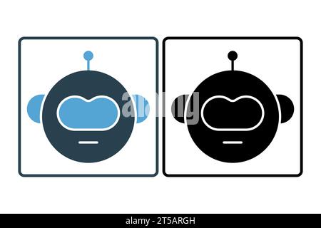 robot head icon. icon related to device, artificial intelligence. solid icon style. simple vector design editable Stock Vector