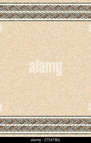 Decorative border pattern with mosaic tile, seamless vector illustration Stock Vector