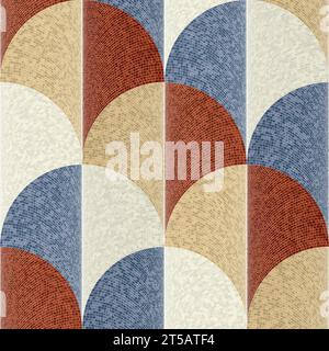 Mosaic tiles seamless pattern template, vector illustration Stock Vector