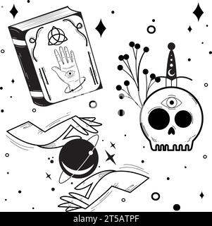Seamless pattern background with esoterism icons Vector Stock Vector