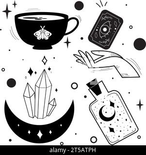 Seamless pattern background with esoterism icons Vector Stock Vector