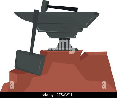 Isolaetd colored medieval anvil icon Vector Stock Vector
