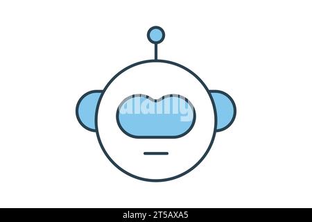 robot head icon. icon related to device, artificial intelligence. flat line icon style. simple vector design editable Stock Vector
