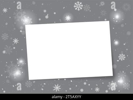Christmas paper message template with snowfall Stock Vector