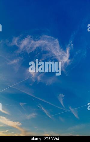 Cirrus clouds against a blue sky Stock Photo