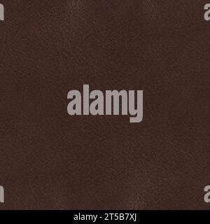 Seamless texture of full grain dark brown premium leather, closeup Stock Photo