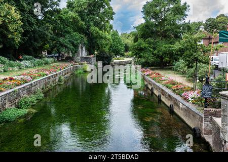 Canterbury,Kent,England,United Kingdom - August 31, 2022 : View of River Stour in Westgate Gardens Stock Photo