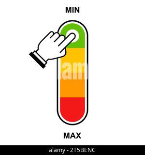 maximum and minimum scale. flat vector illustration. Stock Vector