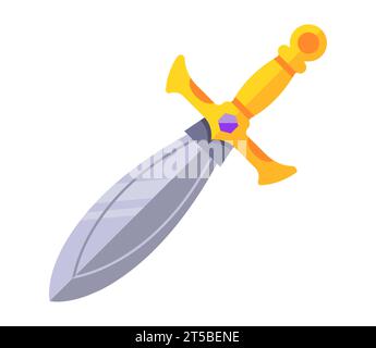 magic fairy tale sword. flat vector illustration. Stock Vector