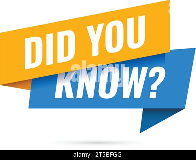 Did you know icon in flat style. Banner interesting facts vector illustration on white isolated background. Explanation sign business concept. Stock Vector