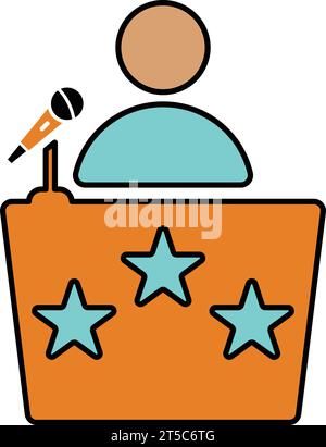 Speaker, Spokesperson, Speak Icon. Simple Flat. Simple vector illustration for graphic and web design or commercial purposes. Stock Vector
