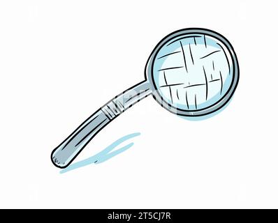 Drawing of Search Icon in trendy flat style isolated on white background illustration separated, sweeping overdrawn lines. Stock Vector