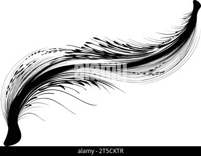 Drawing of vector illustration of a toothbrush illustration separated, sweeping overdrawn lines. Stock Vector