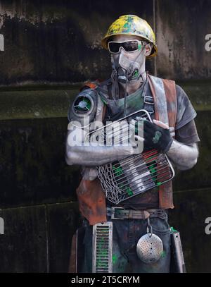 apocalyptic street fighter at Edinburgh Fringe Festival Stock Photo
