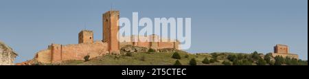 The castle and wall of the municipality of Molina de Aragon, in the province of Guadalajara, autonomous community of Castilla la Mancha, Spain, Europe Stock Photo