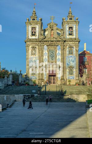 Plaza de Batalha and the San Ildefonso church iin the city of Porto, Portugal, Europe Stock Photo