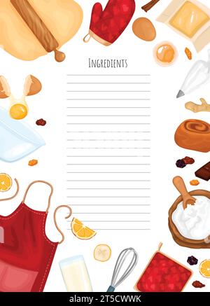 Recipe book blank pages set culinary Royalty Free Vector