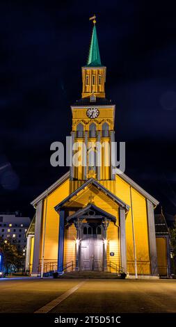 Tromso Cathedral in the heart of the Norwegian city Stock Photo