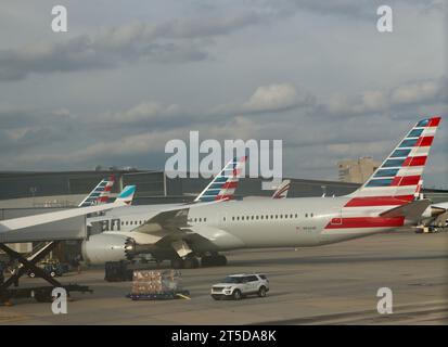 American Airlines planes at Philadelphia airport in October 2023 Stock Photo